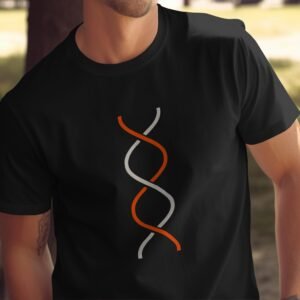 Minimalist Double Helix Orange and Gray T-Shirt Long Sleeve T-Shirt